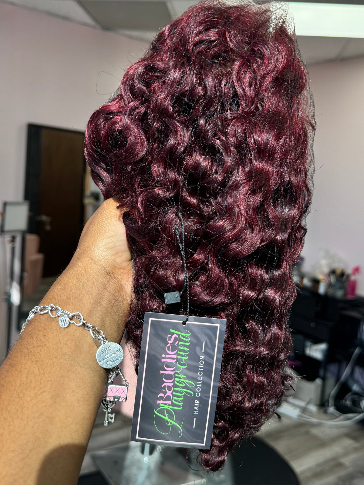 12” wine red HD 13 x 4 deep wave bob