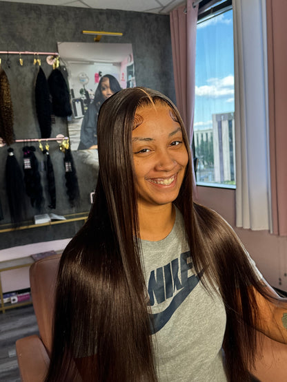 24” Chocolate 200 density body wave wig